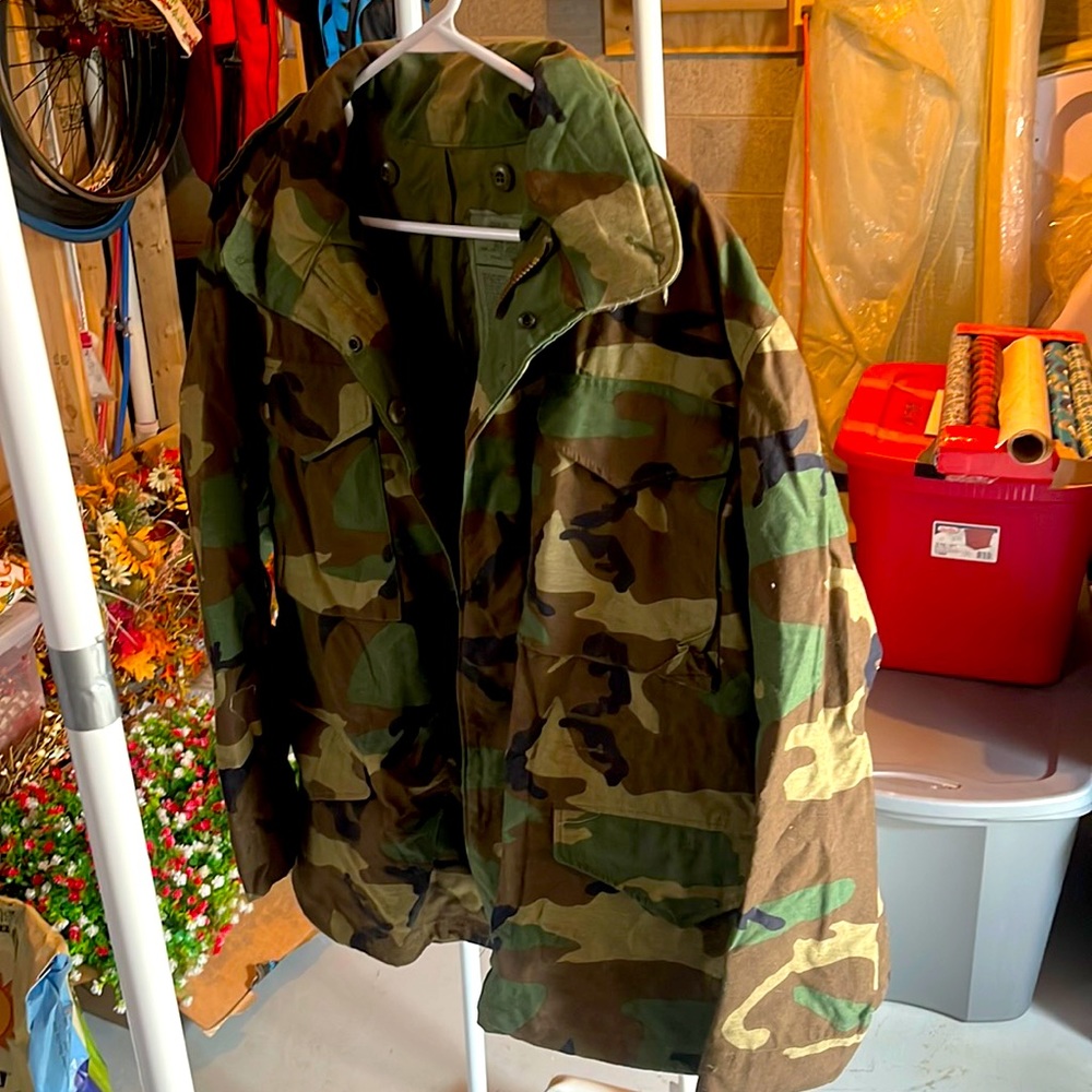 Woodland camouflage military field jacket